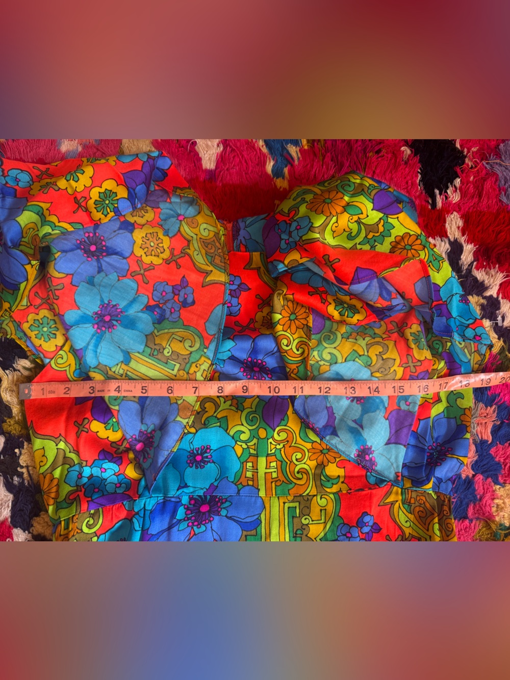 70s Vintage Hawaiian Tops Neon Floral Honeymoon Set - Picture 6 of 12